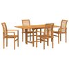 vidaXL Garden Dining Set 5 pcs Brown Solid Teak Wood