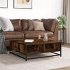 vidaXL Coffee Table Smoked Oak 80x80x30 cm Engineered Wood and Metal