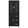 vidaXL Highboard Black Oak 69.5 x 34 x 180 cm Engineered Wood
