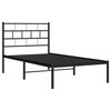 vidaXL Metal Bed Frame without Mattress with Headboard Black 107x203cm
