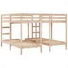 vidaXL Triple Bunk Bed Frame 200x200/80x200 cm Solid Wood Pine