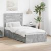 vidaXL Bed Frame Concrete Grey and Silver 70 x 190 cm Engineered Wood