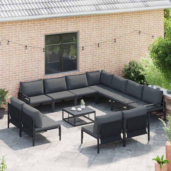 vidaXL Garden Sofa Set Anthracite Steel
