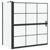 vidaXL Bath Shower Screen Black and Transparent 116 x 68 x 128 cm