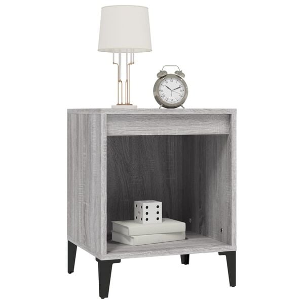 vidaXL Bedside Cabinets 2 pcs Grey Sonoma 40x35x50 cm