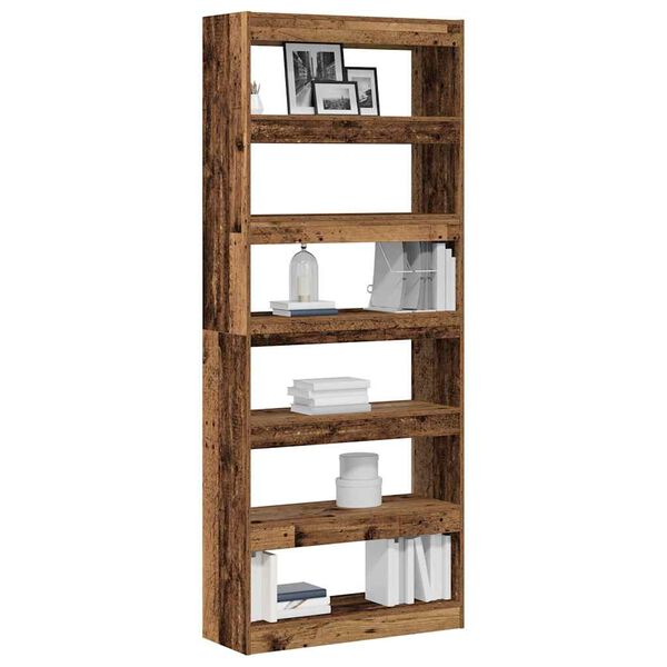 vidaXL Book Cabinet Old Wood 80 x 30 x 198 cm Engineered Wood