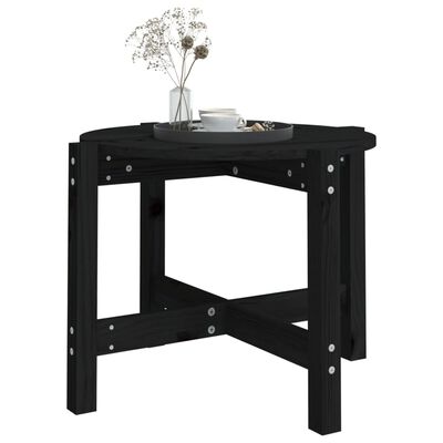 vidaXL Coffee Table Black Ø 62.5x45 cm Solid Wood Pine