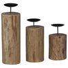 vidaXL Candle Holder 3 pcs Natural Solid Teak wood