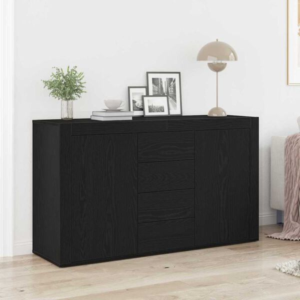 vidaXL Sideboard Black Oak 120 x 36 x 69 cm Engineered Wood