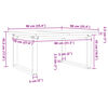 vidaXL Coffee Table O-Frame 90x90x45.5 cm Solid Wood Pine and Steel