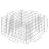 vidaXL Gabion Raised Bed Galvanised Steel 90x90x50 cm