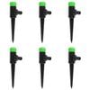 vidaXL Rotating Sprinklers 6 pcs Green and Black 3x6x19.5 cm ABS & PP