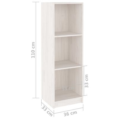 vidaXL Book Cabinet/Room Divider White 36x33x110 cm Solid Pinewood