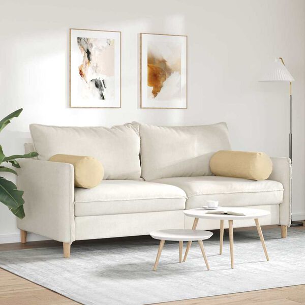 vidaXL Bolster Pillows 2 pcs Grey Green Ø 25 x 70 cm Corduroy Fabric