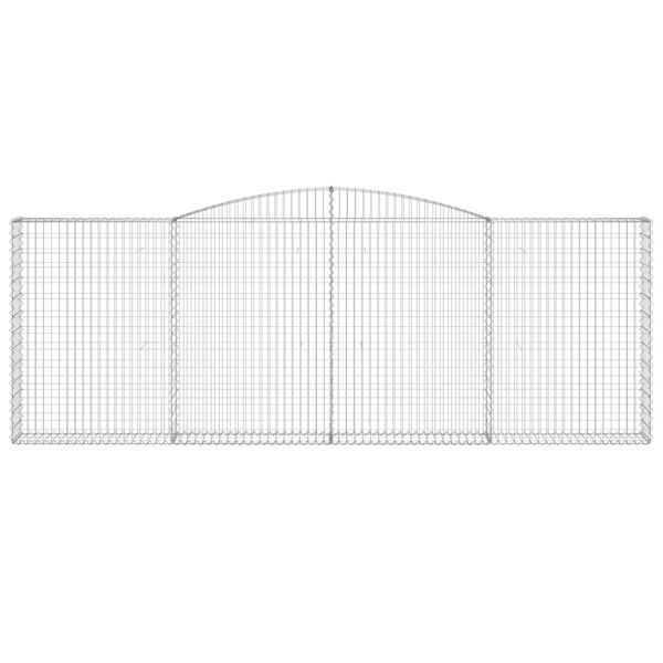 vidaXL Arched Gabion Baskets 2 pcs 400x30x140/160 cm Galvanised Iron