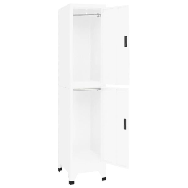 vidaXL Locker Cabinet White 38x45x180 cm Steel