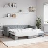 vidaXL Daybed with Trundle without Mattress Light Grey 90x190 cm Single