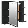 vidaXL Mirror Cabinet with LED Black 70x16.5x60 cm
