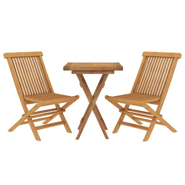 vidaXL 3 Piece Garden Dining Set Solid Wood Teak
