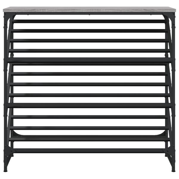 vidaXL Shoe Rack Grey Sonoma 90x30x85 cm Engineered Wood