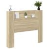 vidaXL Headboard Cabinet with LED Sonoma 120 x 16.5 x 103.5 cm