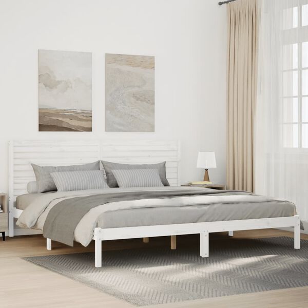 vidaXL Extra Long Bed Frame without Mattress White 200x220 cm Solid Wood