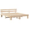 vidaXL Bed Frame with Headboard Natural 180 x 200 cm Solid Pine Wood