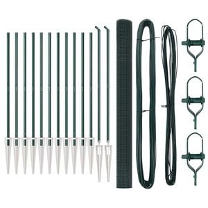 vidaXL Welded Wire Fence with Spikes 25 x 1.5 m PVC-coated Steel Green
