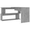 vidaXL Corner Desk Concrete Grey 200x50x76 cm Engineered Wood