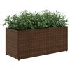 vidaXL Garden Planter with 2 Pots Brown 72x30x32 cm Poly Rattan