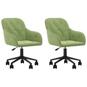 vidaXL Swivel Dining Chairs 2 pcs Light Green Velvet