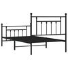 vidaXL Metal Bed Frame without Mattress with Footboard Black 100x190cm