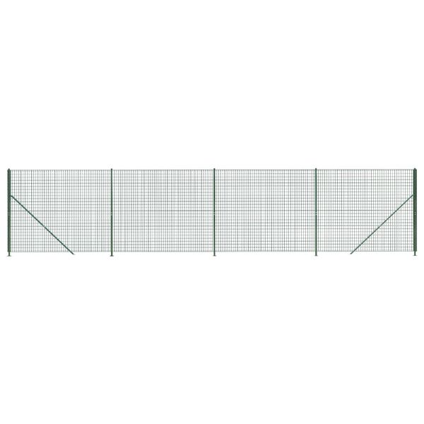 vidaXL Wire Mesh Fence with Flange Green 1.6x10 m