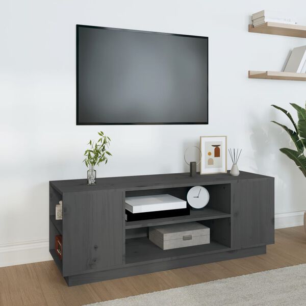 vidaXL TV Cabinet Grey 110x35x40.5 cm Solid Wood Pine