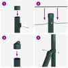 vidaXL Fence Post Green 50 x 0.4 m (25 x 25 mm mesh) Steel and PVC