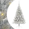 vidaXL Artificial Pre-lit Christmas Tree Silver 120 cm PET