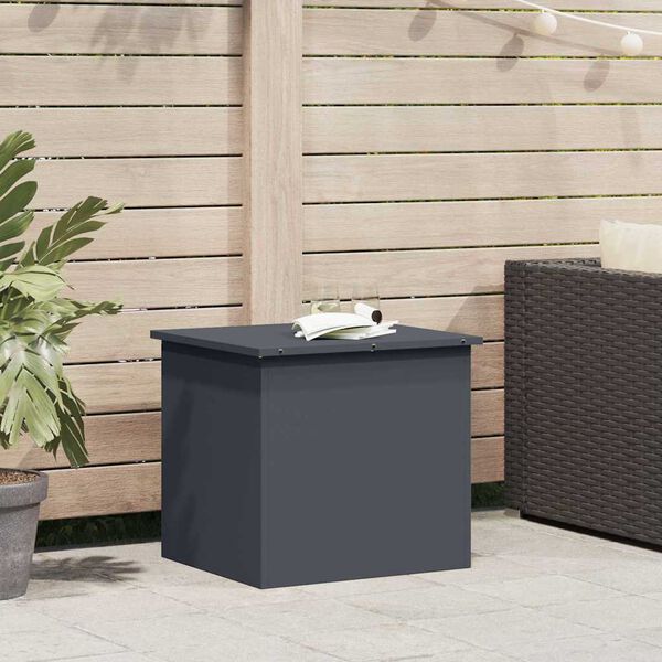 vidaXL Outdoor Storage Box Anthracite 55 x 50.5 x 50 cm Steel