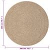 vidaXL Rug ZIZUR Ø 200 cm Jute Look Indoor and Outdoor