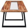 vidaXL Dining Table 180x90x75 cm Solid Acacia Wood and Glass