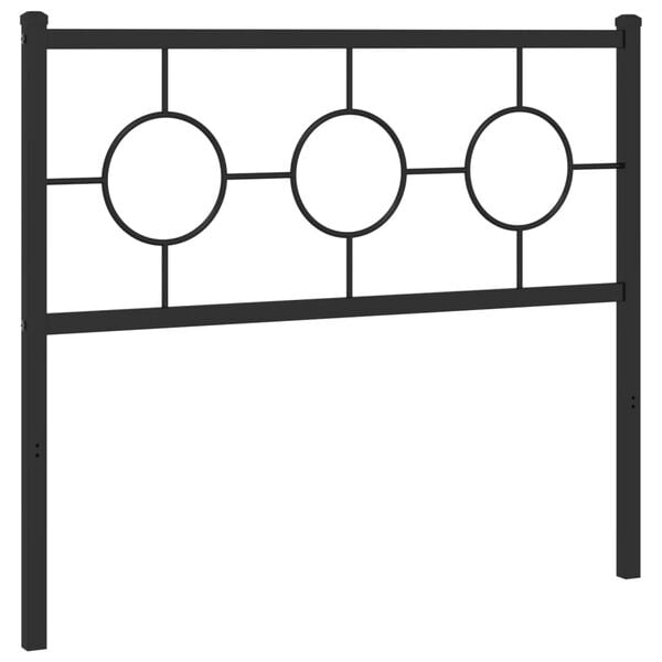vidaXL Metal Replace Headboard Black 100 cm