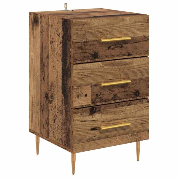 vidaXL Bedside Cabinet Old Wood 40 x 40 x 66 cm Engineered Wood