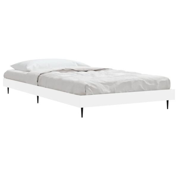 vidaXL Bed Frame without Mattress White 90x190 cm Single Engineered Wood