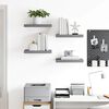 vidaXL Floating Wall Shelves 4 pcs Grey 40x23x3.8 cm MDF