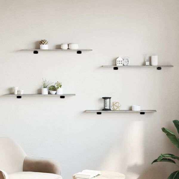 vidaXL Bookshelf Boards 8 pcs Concrete Grey 80x10x1.5 cm Engineered Wood