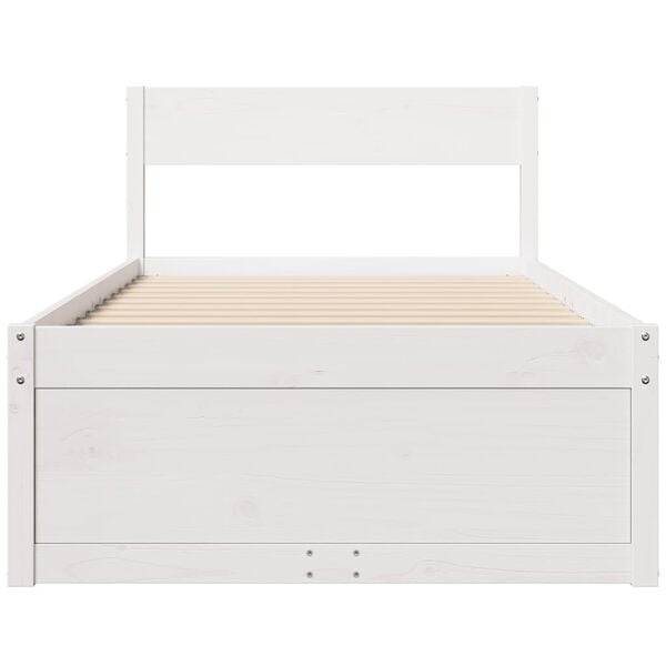 vidaXL Bed Frame without Mattress White 100x200 cm Solid Wood Pine