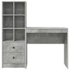 vidaXL Desk with Drawer 2 pcs Concrete Grey