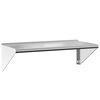 vidaXL Wall Shelf 100x45x31 cm Silver Stainless Steel