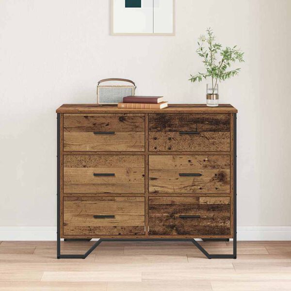 vidaXL Chest of Drawers Old Wood 91 x 35.5 x 74.5 cm Engineered wood
