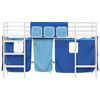 vidaXL Kids'Loft Bed Frame with Curtains White and Blue 90 x 190 cm