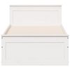 vidaXL Bed Frame without Mattress with Headboard White 75x190 cm Small Single Solid Wood Pine